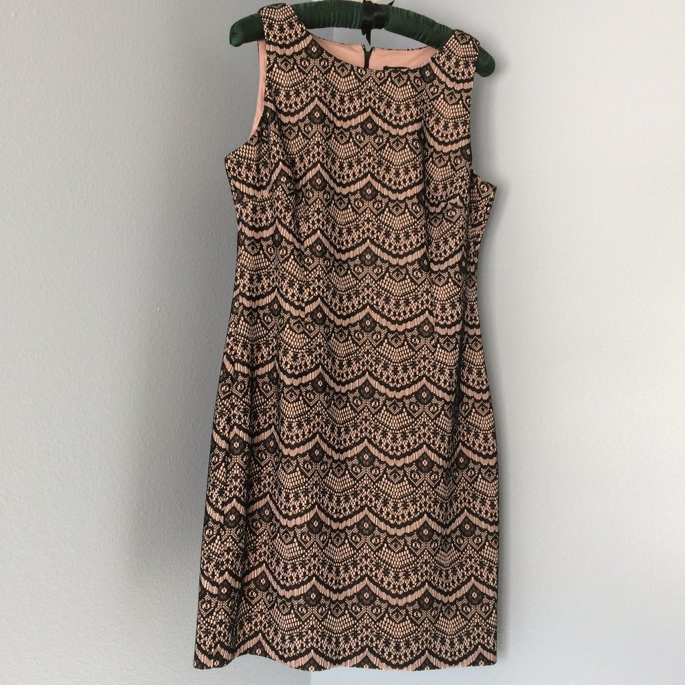 GUESS Los Angeles Lace Dress Pink Black Size 14